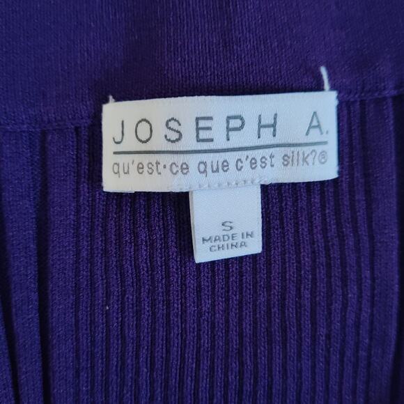 Joseph A tank sleeveless blouse purple ribbed work career stretch Small - Picture 7 of 10